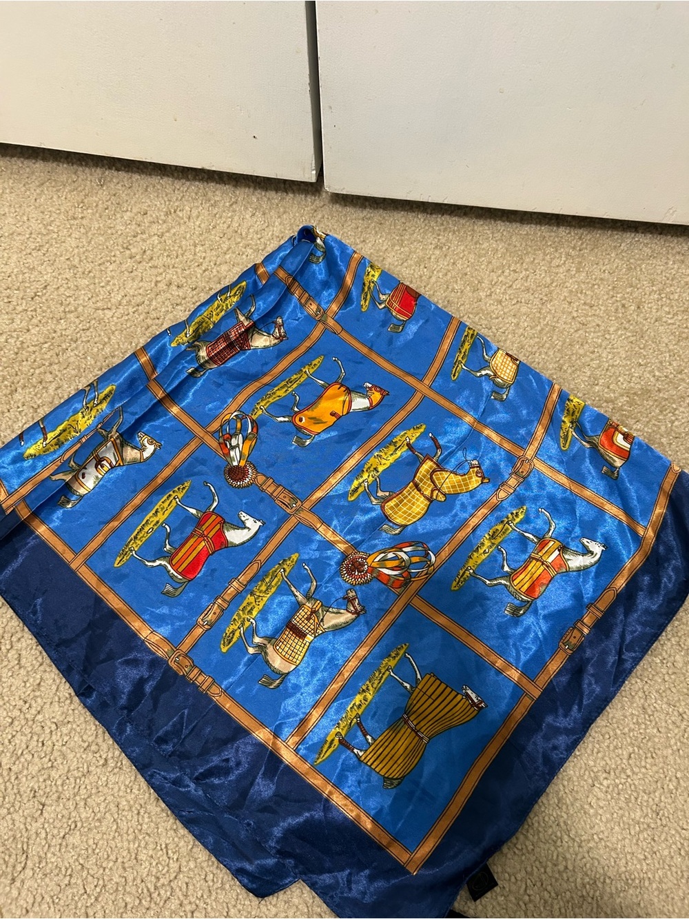 Satin Scarf - horse pattern